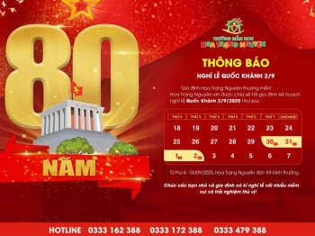 Hoa Trạng Nguyên thông báo lịch nghỉ Lễ Quốc Khánh 2-9